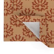 Doxie Damask on tan