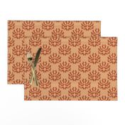 Doxie Damask on tan