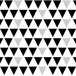 Triangles; black and grey on white