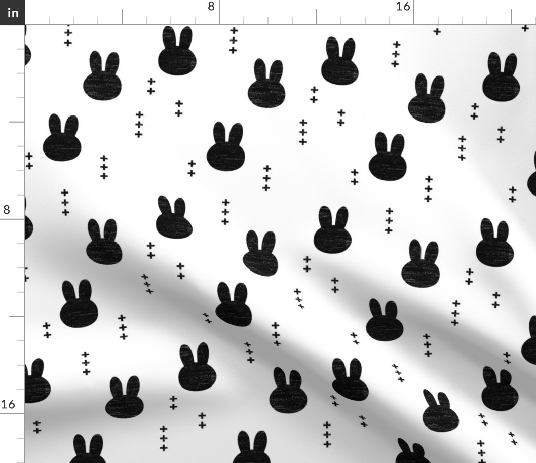 bunnies (distressed) // b&w