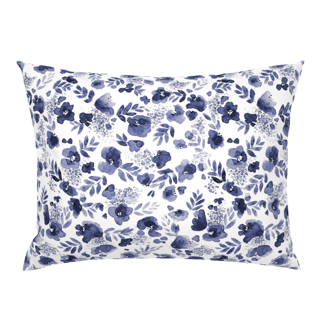 Floret Flower Print in Indigo Navy