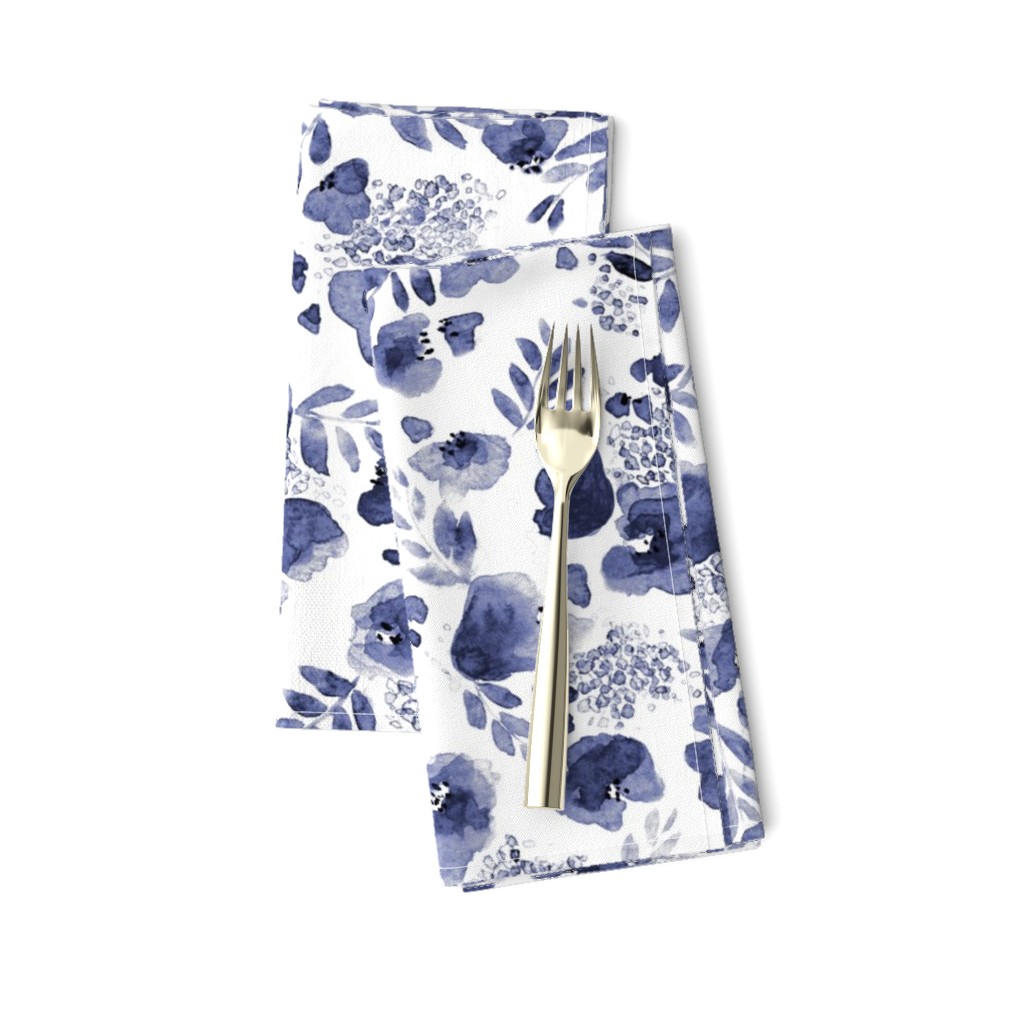 Floret Flower Print in Indigo Navy