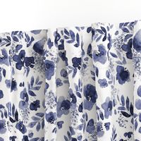 Floret Flower Print in Indigo Navy