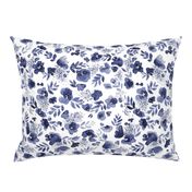 Floret Flower Print in Indigo Navy