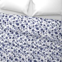 Floret Flower Print in Indigo Navy