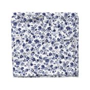 Floret Flower Print in Indigo Navy