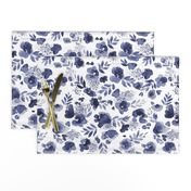 Floret Flower Print in Indigo Navy