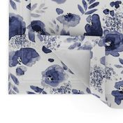 Floret Flower Print in Indigo Navy