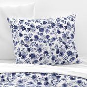 Floret Flower Print in Indigo Navy