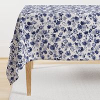 Floret Flower Print in Indigo Navy