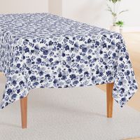 Floret Flower Print in Indigo Navy