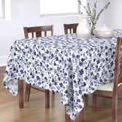 Floret Flower Print in Indigo Navy