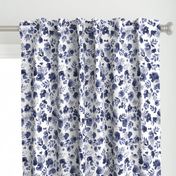 Floret Flower Print in Indigo Navy