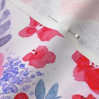 Floret Floral Pattern in Red and Lilac