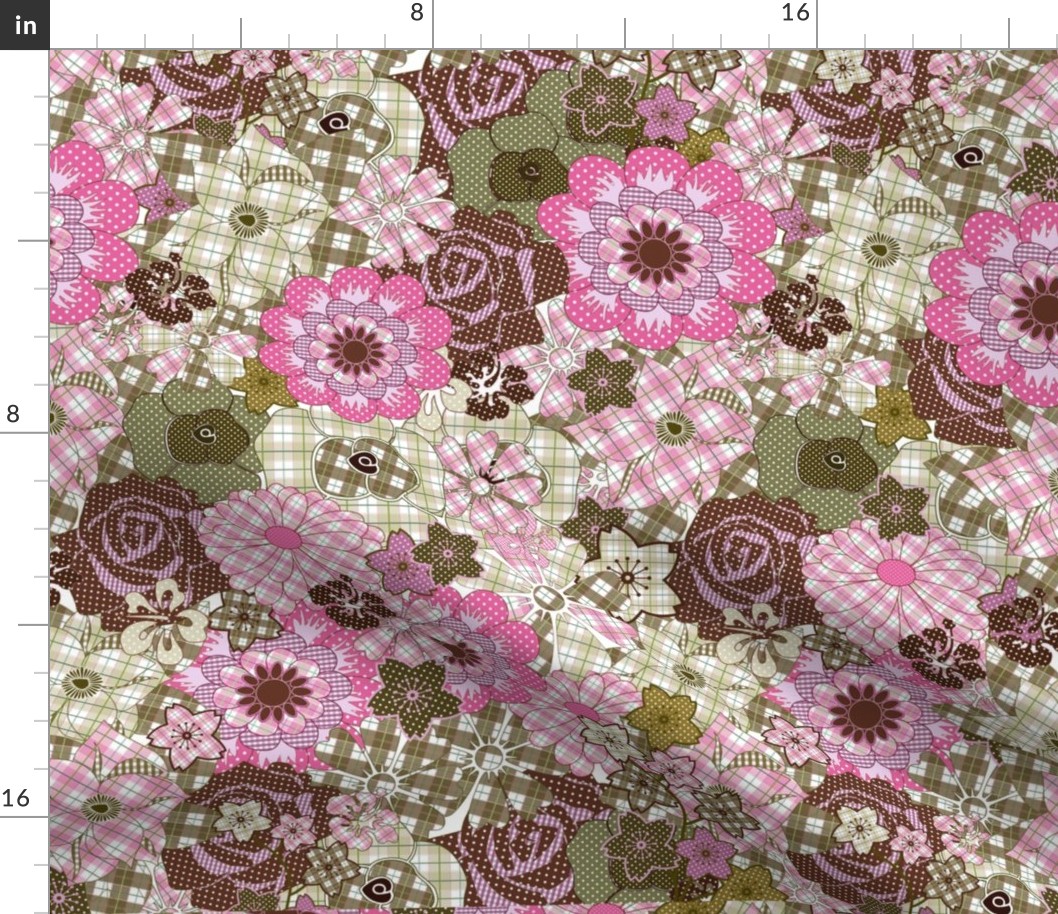 pip pattern pink/brown