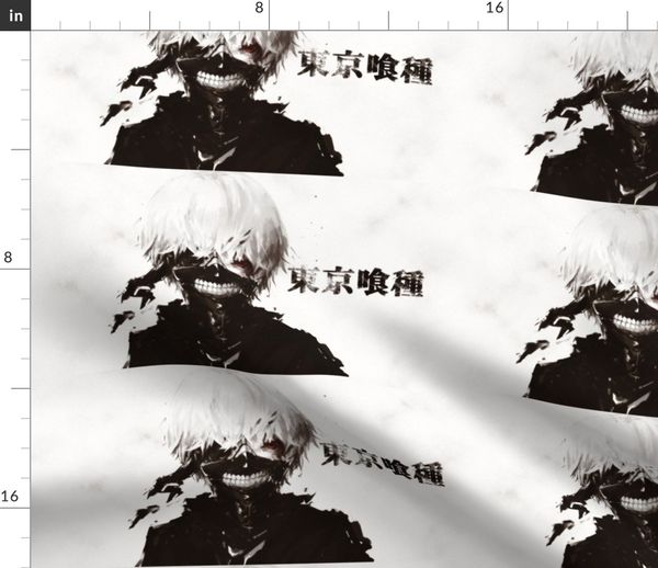 Fabric By The Yard Ken Kaneki Art Tokyo Ghoul White Hair Mask