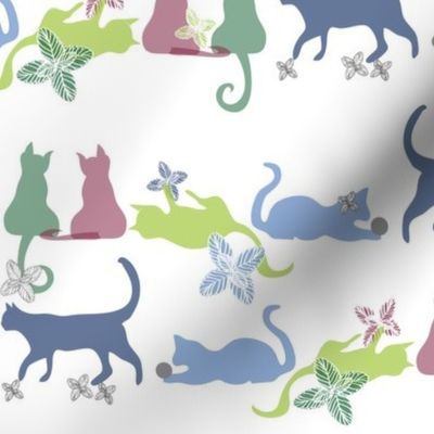 Playful  Cat Silhouettes pastel daytime