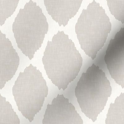 Oval Ikat in Warm Gray Linen