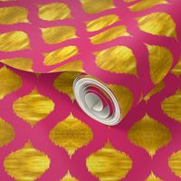 Lela Ikat in Fuchsia and Gold Luster