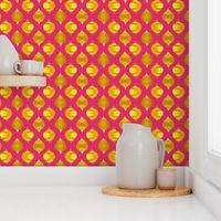 Lela Ikat in Fuchsia and Gold Luster