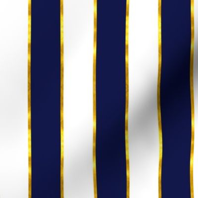 Puttin' on the Ritz Stripe in Navy and Gilt