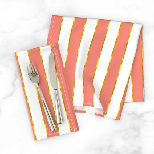 Puttin' on the Ritz Stripe in Coral and Gilt