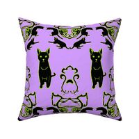 Black Cat Halloween Damask