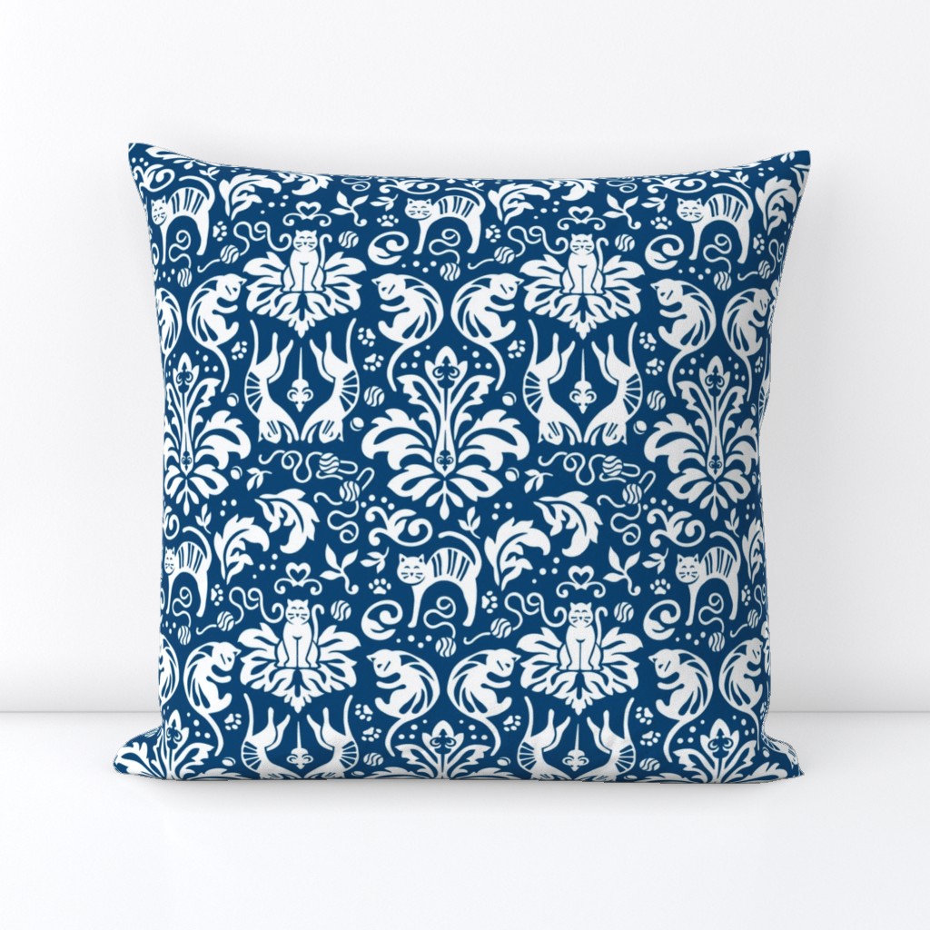 Damask Cats - BLUE