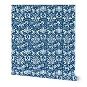 Damask Cats - BLUE