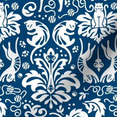 Damask Cats - BLUE