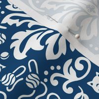 Damask Cats - BLUE