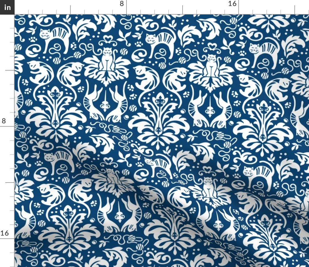 Damask Cats - BLUE