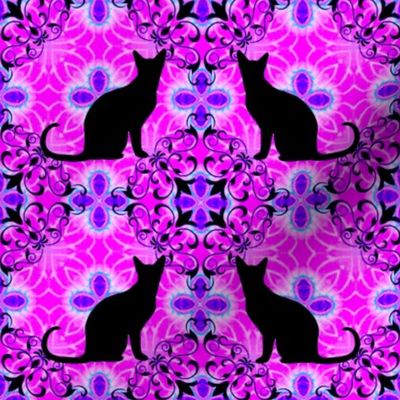 Modern Cat Damask