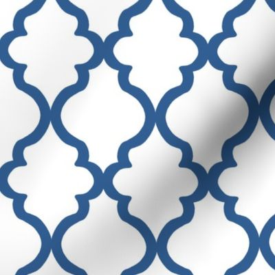 Quatrefoil - Cobalt on White