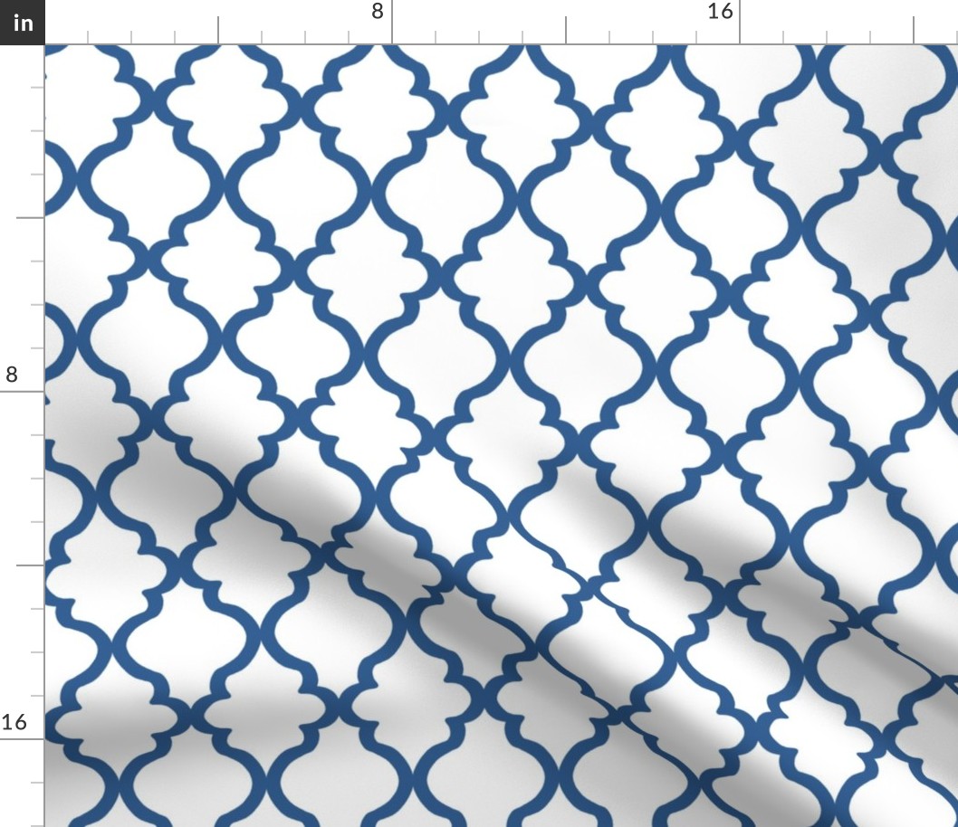 Quatrefoil - Cobalt on White