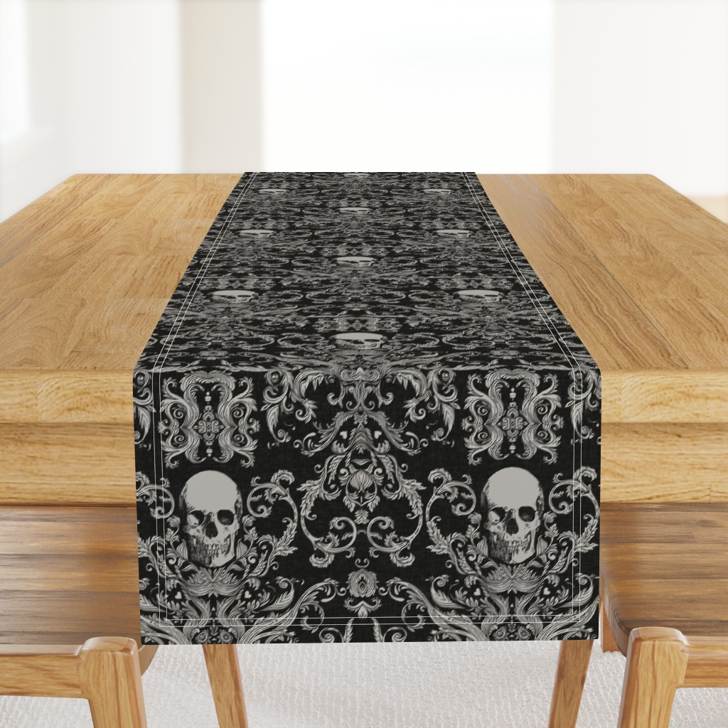 Dread Damask in Crisp Black Linen