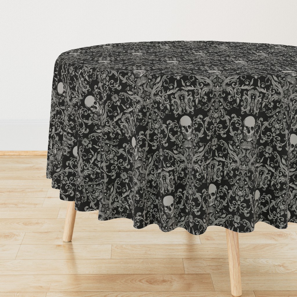 Dread Damask in Crisp Black Linen