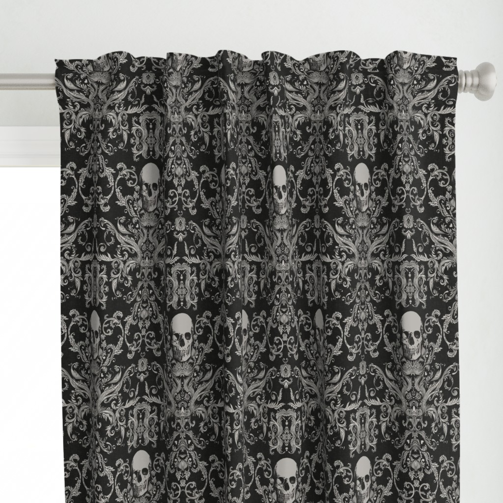 Dread Damask in Crisp Black Linen