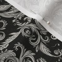 Dread Damask in Crisp Black Linen