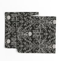 Dread Damask in Crisp Black Linen