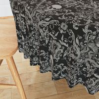 Dread Damask in Crisp Black Linen