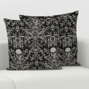 Dread Damask in Crisp Black Linen