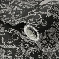 Dread Damask in Crisp Black Linen