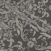 Dread Damask in Charcoal Linen