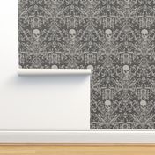 Dread Damask in Charcoal Linen