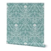 Dread Damask in Aqua Linen