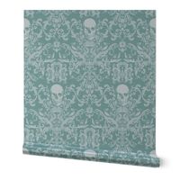 Dread Damask in Aqua Linen