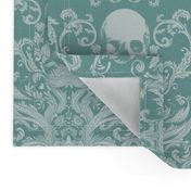 Dread Damask in Aqua Linen