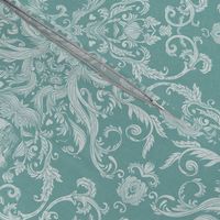 Dread Damask in Aqua Linen