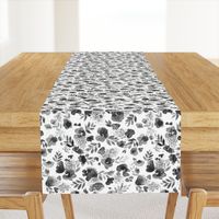 Floret FLoral Pattern in Black and White